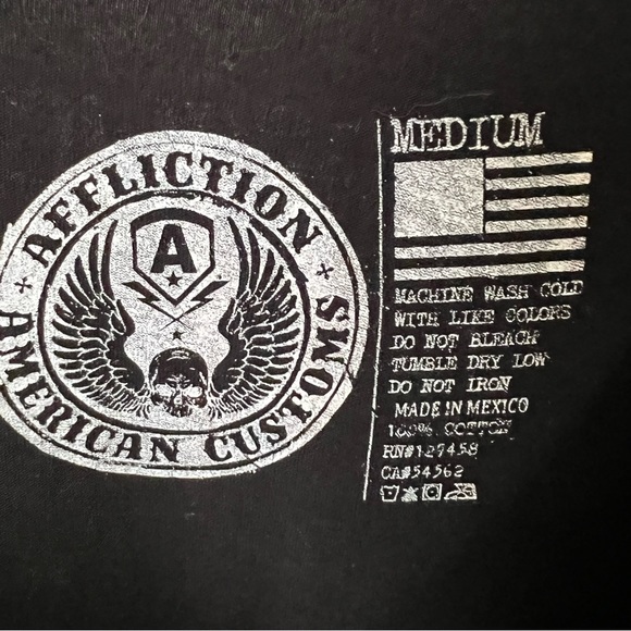 Affliction Women's Medium Skull Studded Distressed Graphic Tshirt. Scoop Neck. - Picture 8 of 8